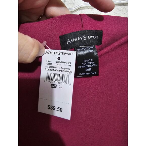 New Ashley Stewart Skirt Flounced  Plus Size 20 Raspberry Elastic Waist (833) - Picture 3 of 5